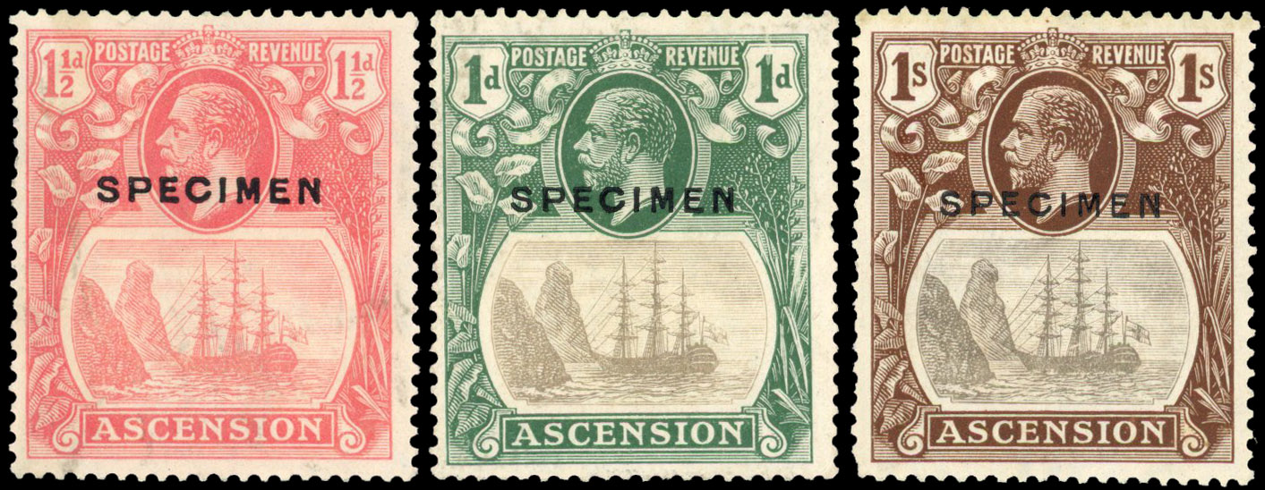 Ascension SG 11bs, 12bs, 18as Specimens