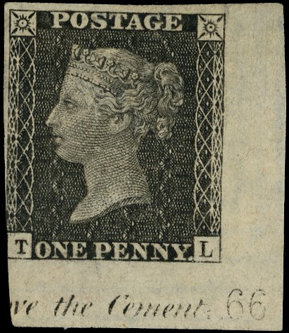 1865 1d Black "Royal Reprint" Pl.66 (Wmk....