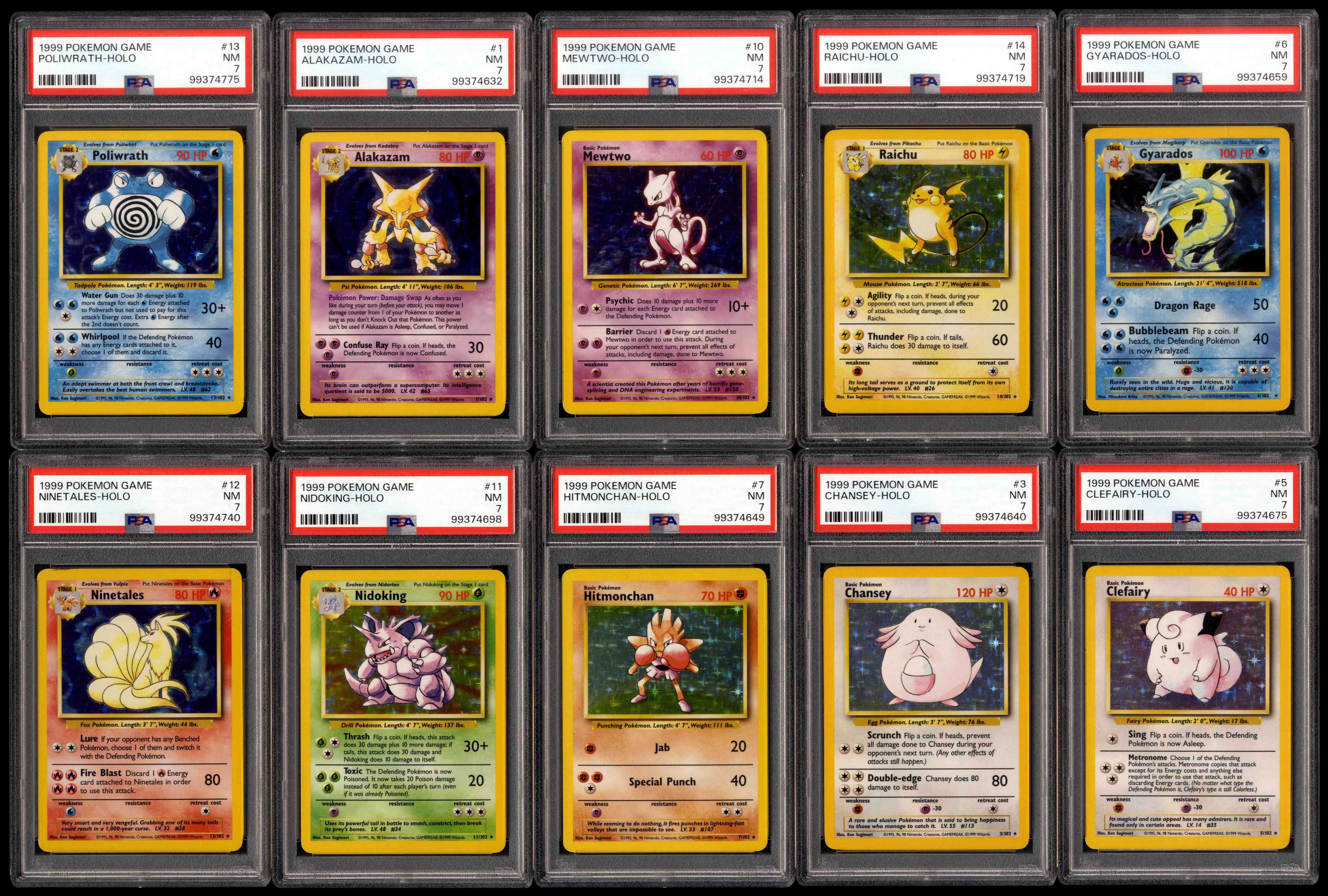 Pokémon Base Set PSA 7 Collection