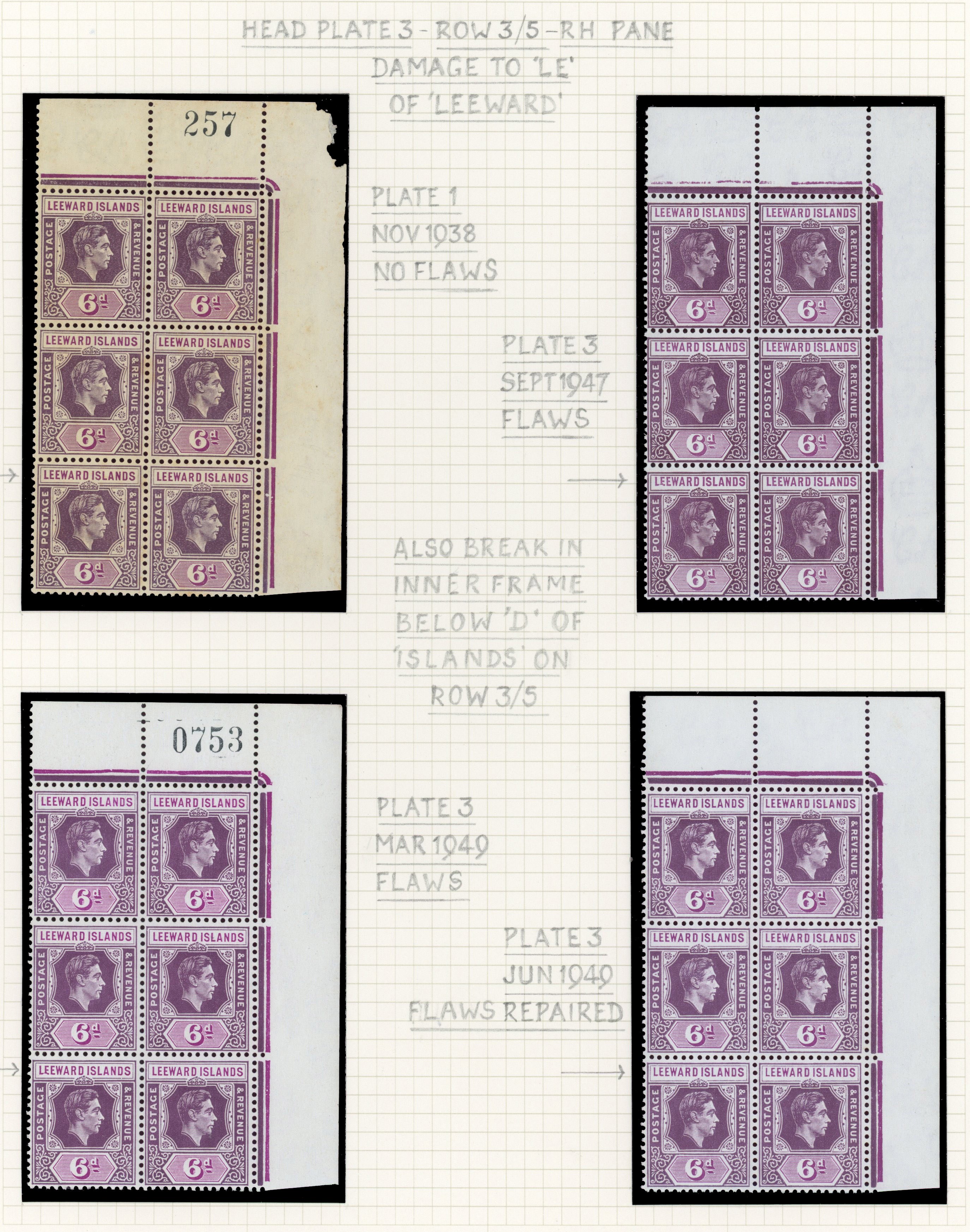 Leeward Islands SG 109-b flaw study