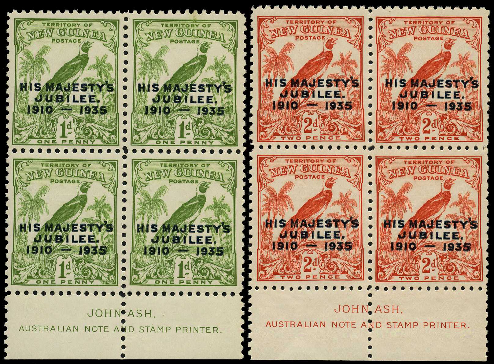 1935 1d and 2d Silver Jubilee set of 2 in...