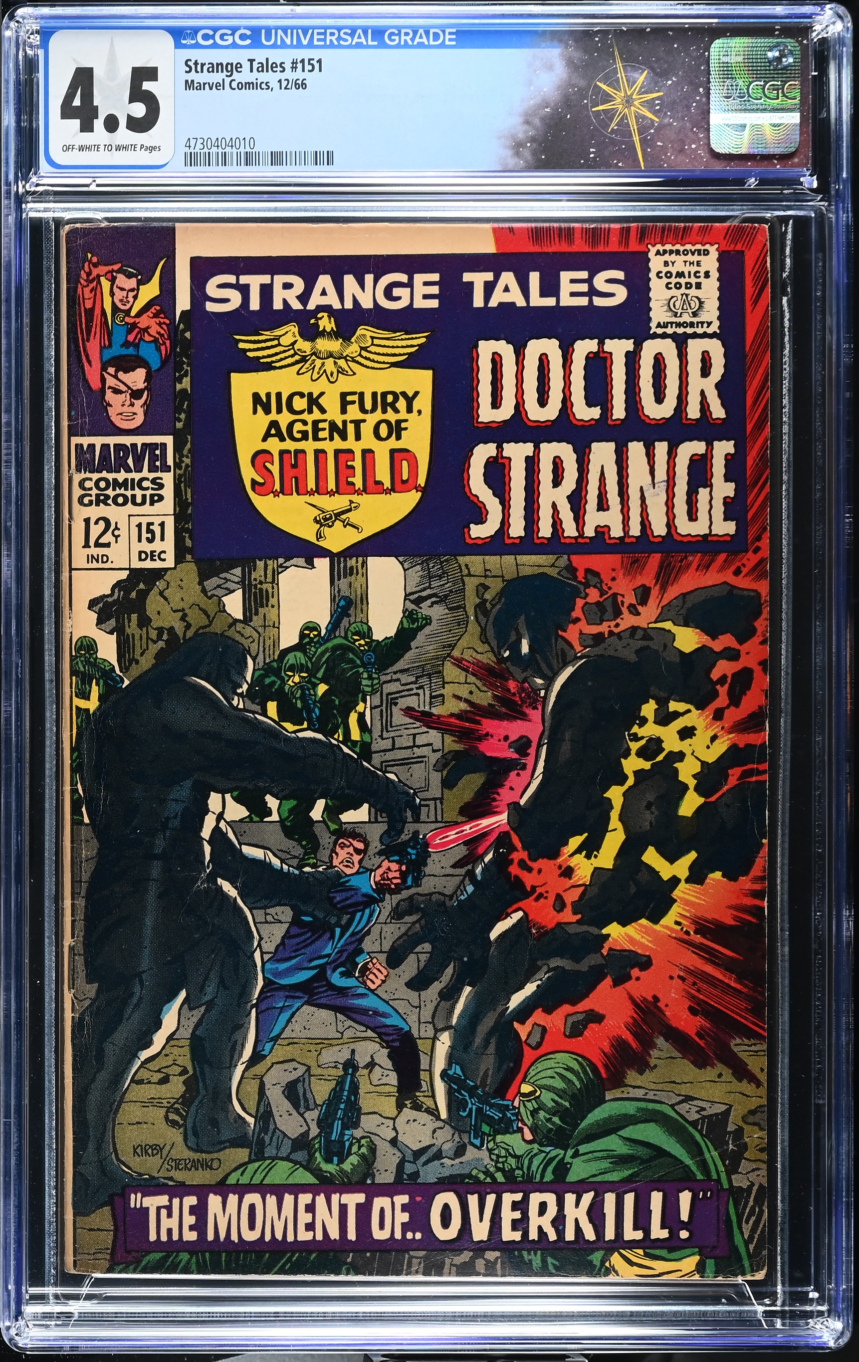 Strange Tales #151 CGC 4.5 1st Published Artwork by Jim Steranko For Marvel (Marvel Comics, 1966) Off-White to White Pages