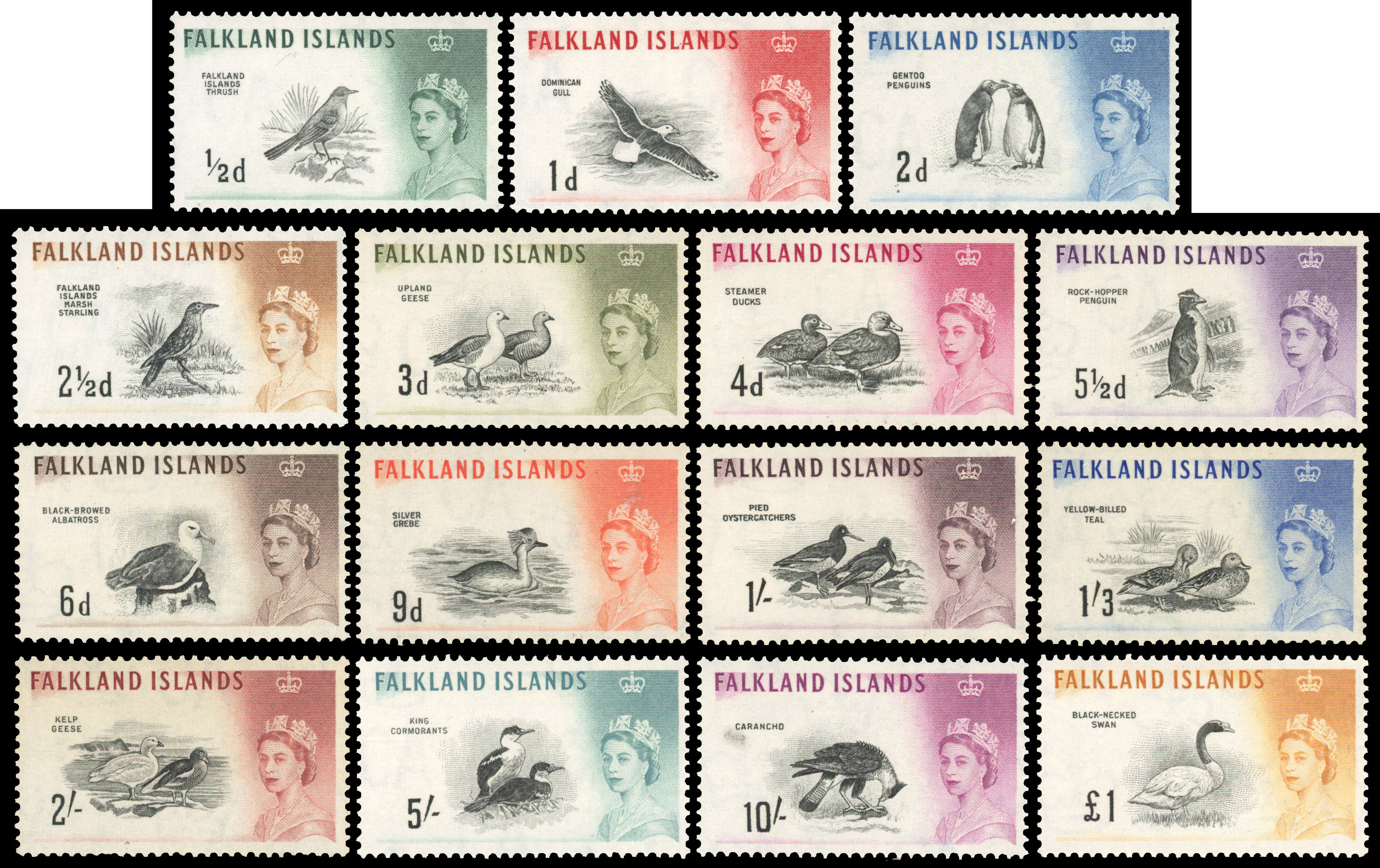 1952 set to £1 and 1960-66 set to £1 (2s one slightly shortish perf.), unmounted og