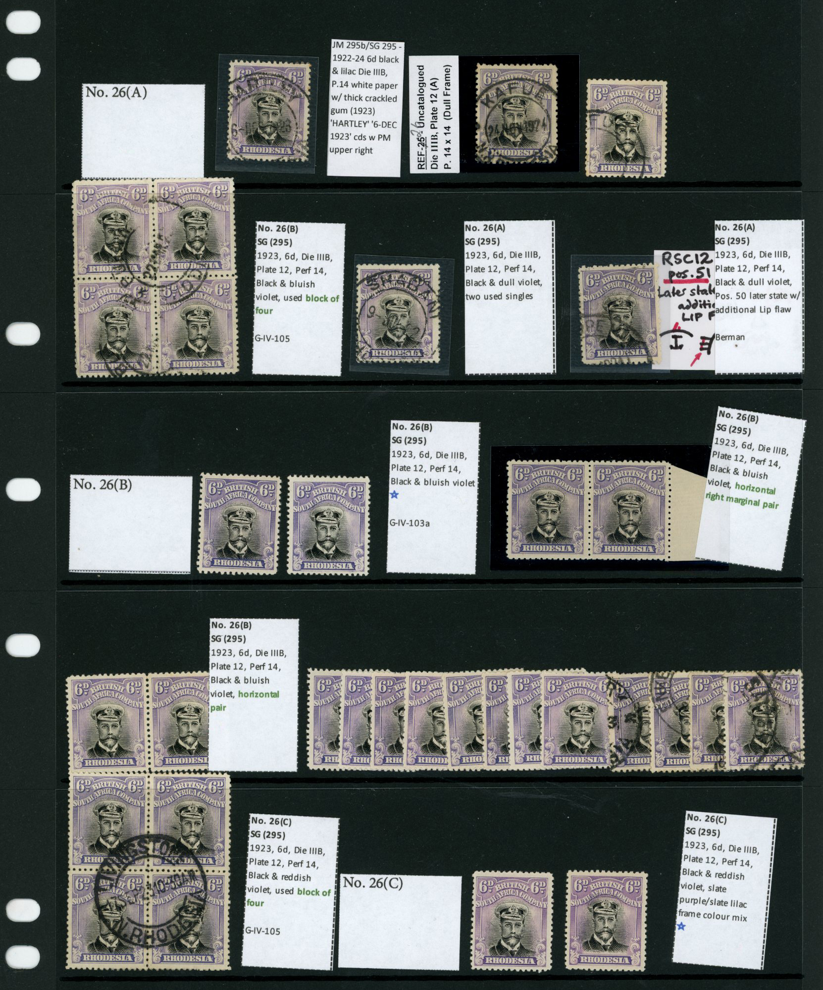 1922-3 6d Head Die IIIB, perf 14, white...