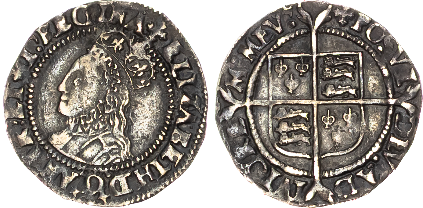 Elizabeth I (1558-1603) Halfgroat, second issue, mintmark cross crosslet (1560-61).