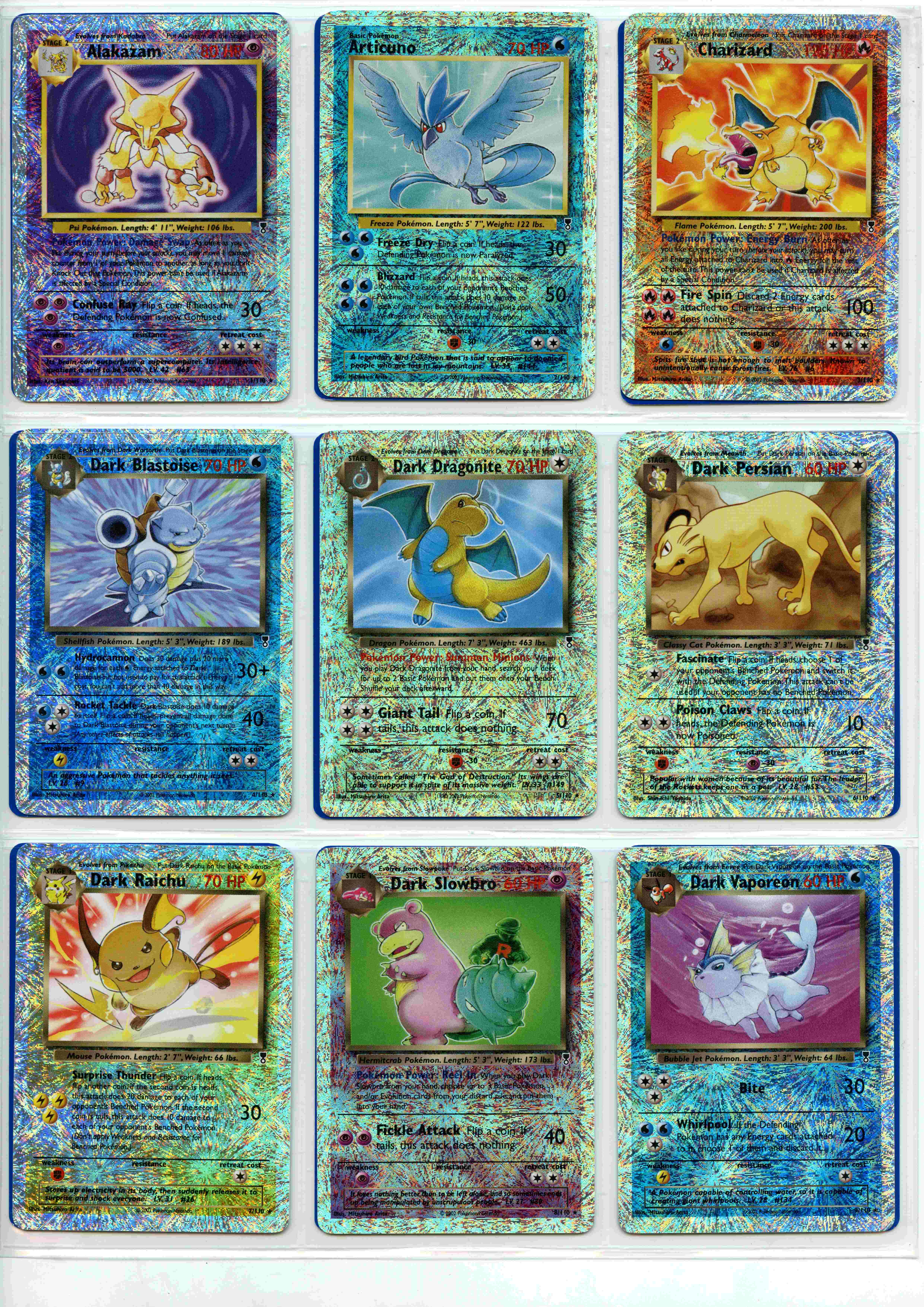 Pokémon TCG - Legendary Collection - Complete Set of Reverse Holo's 110/110
