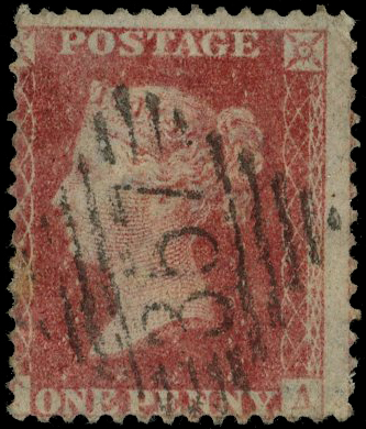 1861 1d Rose-red Pl.51 TA error of Wmk variety