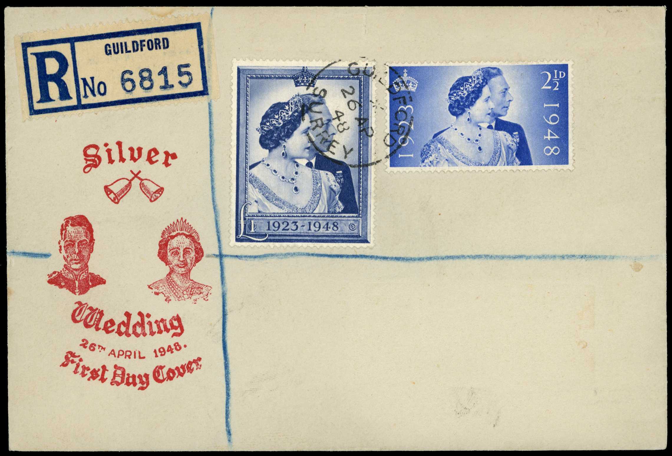 1948 (26 Apr) Royal Silver Wedding 2½d and...