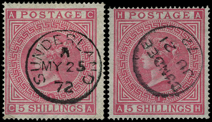 1867 5s rose Pl.1.