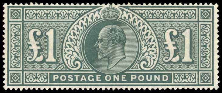 1902 £1 dull blue-green. Very fine well...