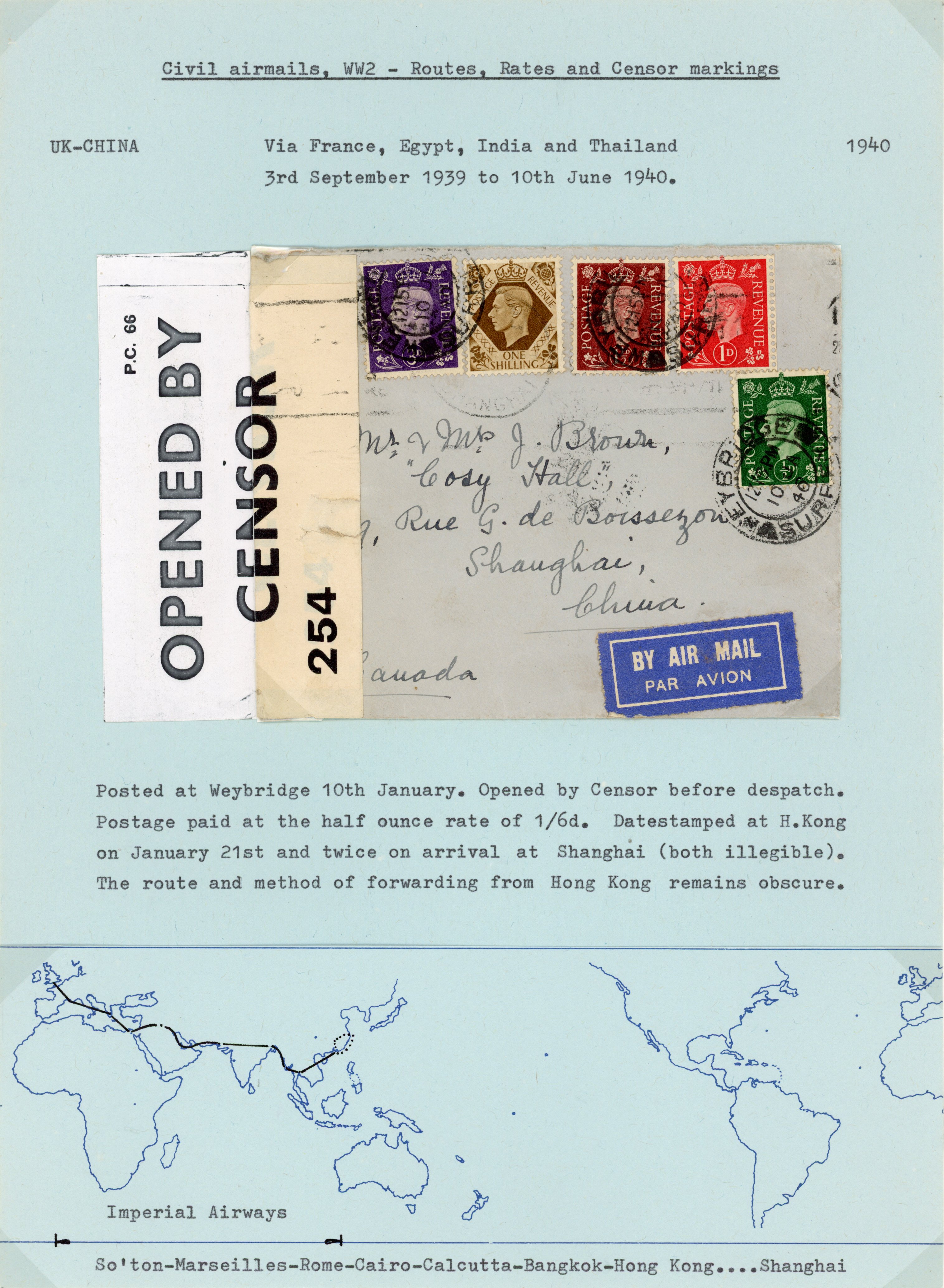 GB WW2 airmail rate covers