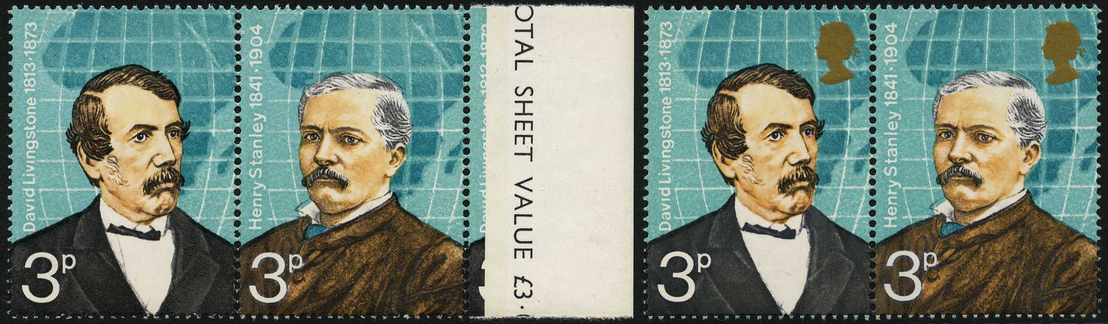 1973 3p British Explorers, Livingstone...