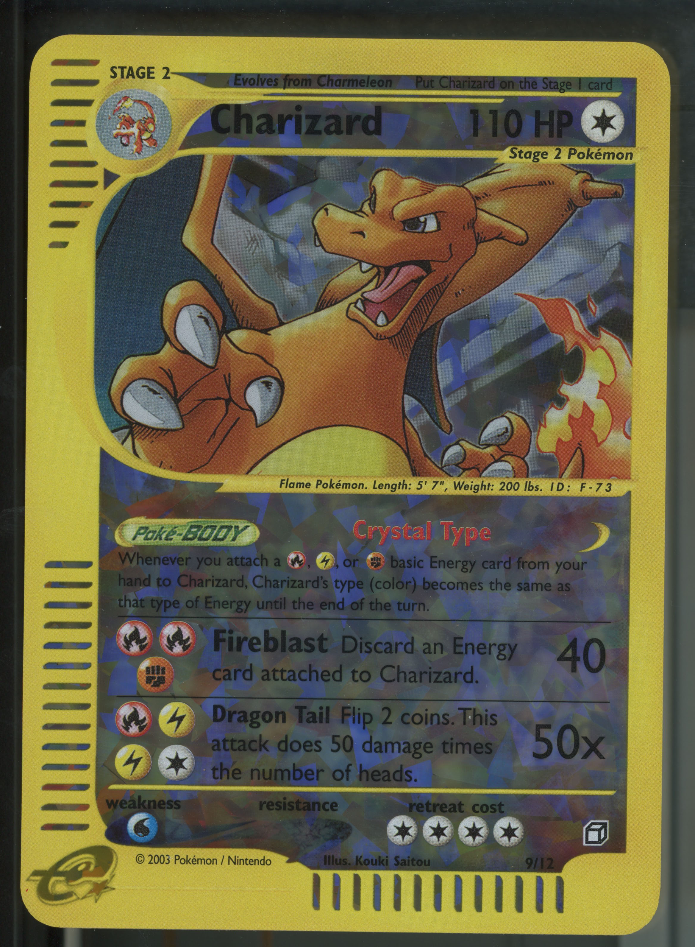 Pokémon TCG - Crystal Charizard Skyridge Box Topper Jumbo Card #9/12