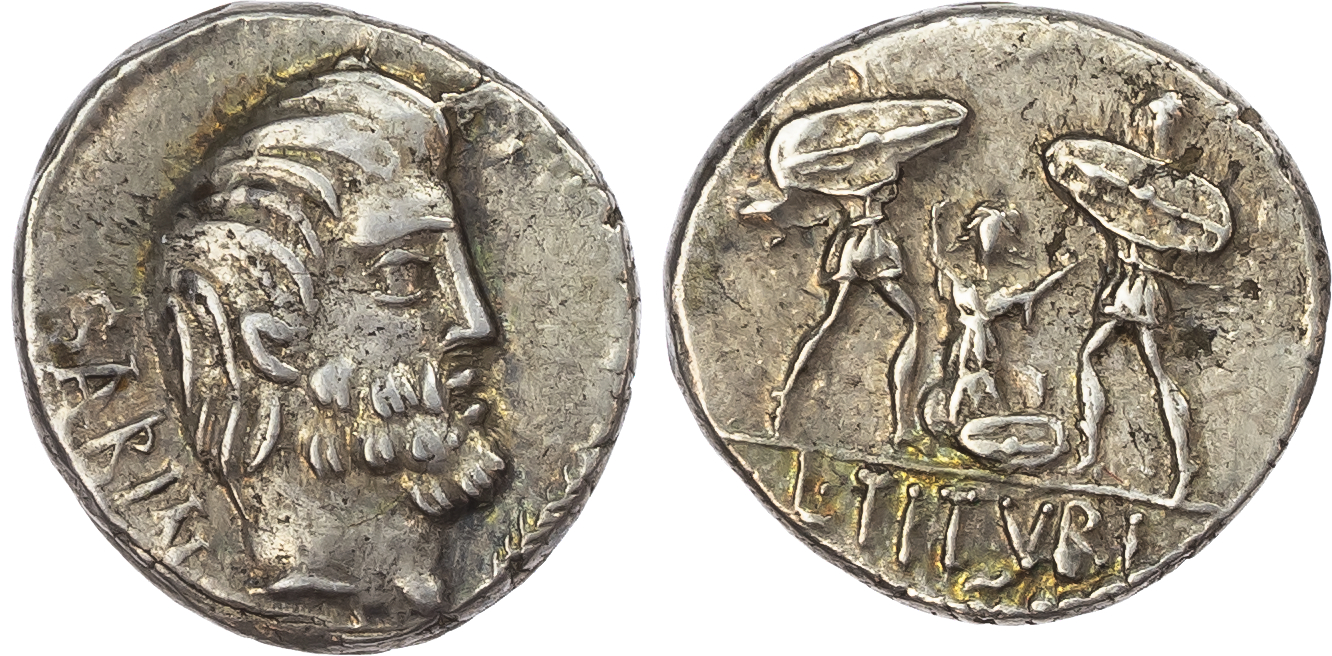 Q. Titurius (89 BC) AR Denarius, Rome, 3.88g. 