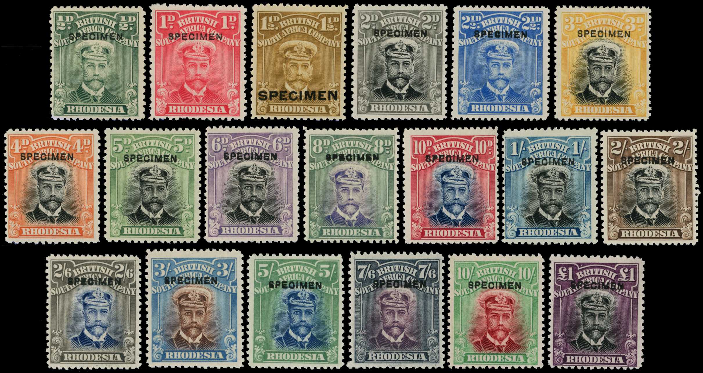 1913-17 Specimen set of nineteen o.g., well...