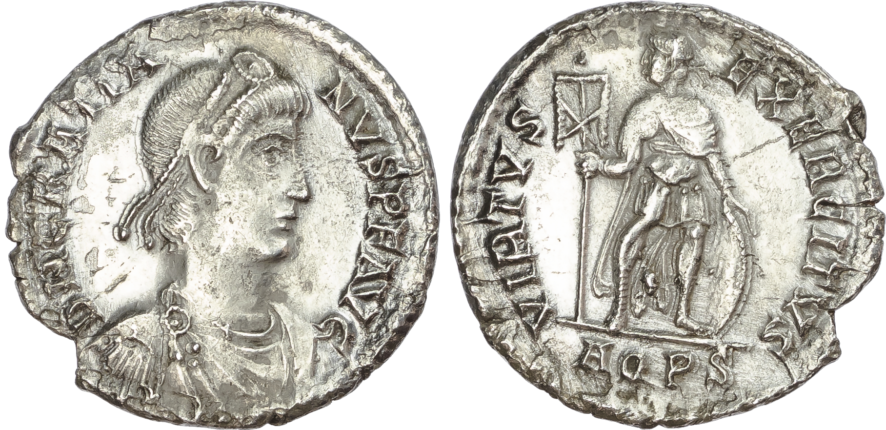 Gratian (AD 367-383) AR Miliarense, Aquileia, AD 378-383, 4.54g.