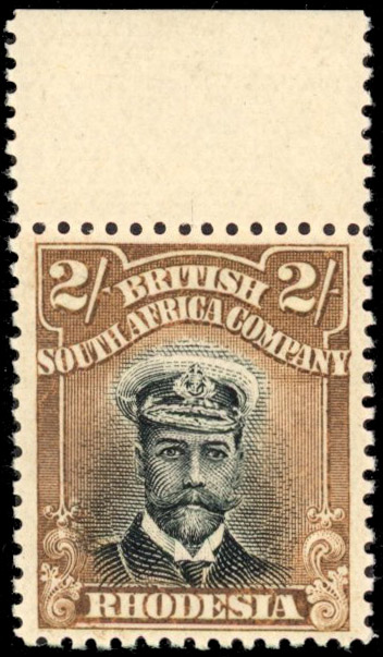 Rhodesia 2/- SG 235 black and yellow-brown, Die II mint