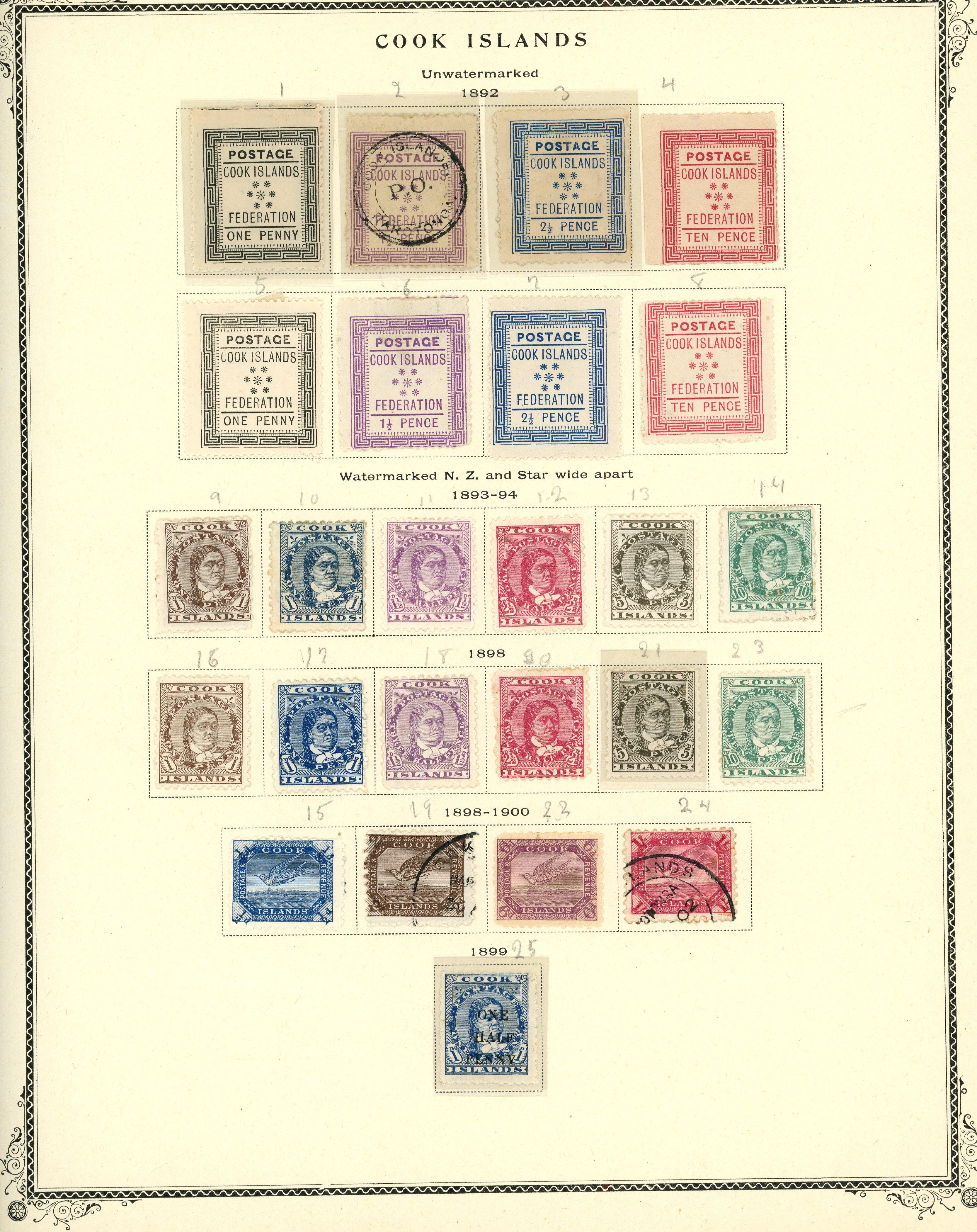 COOK IS: 1892-1946 mixed mint and used collection including 1892 to 10d (2), 1893, 1898 to 10d,  