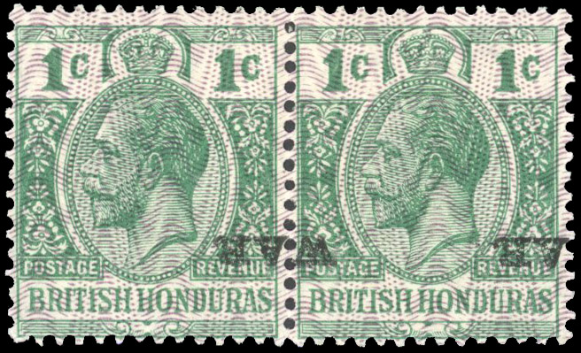 British Honduras SG 114a 1916 War Tax 1c overprint inverted