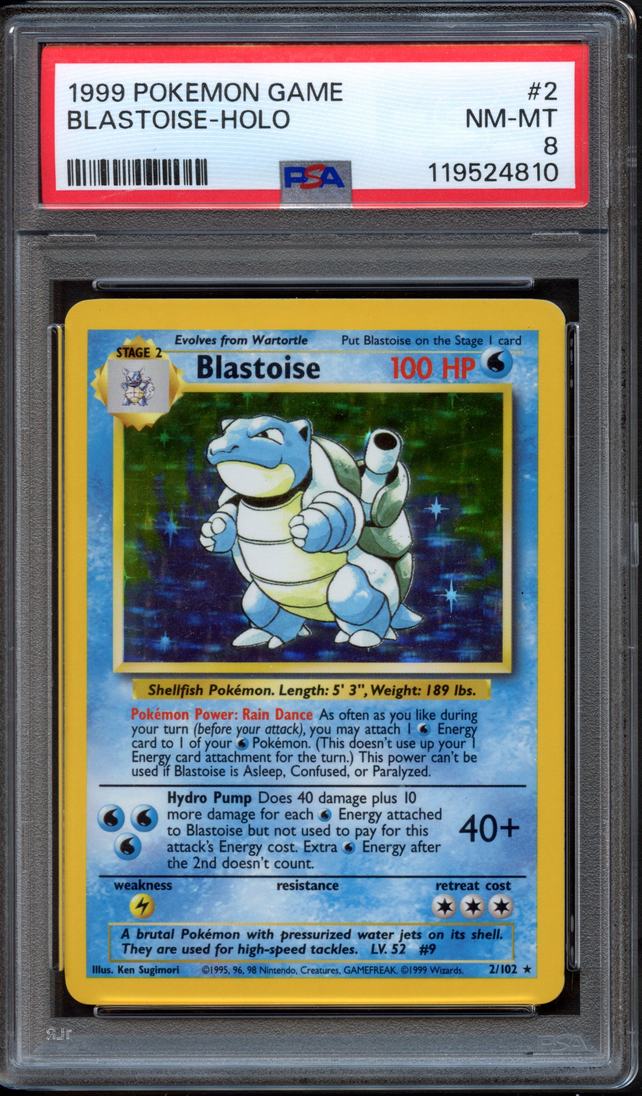 PSA 8 Blastoise HOLO #2 - Base Set 1999