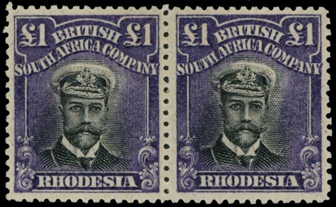 1913-7 £1 Head Die II, perf 14. Large...