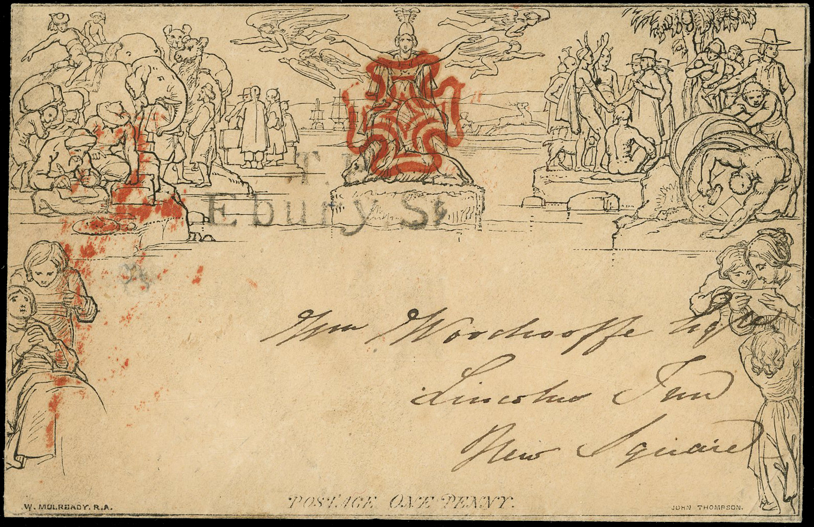 1840 1d Mulready Envelope Forme 4 Stereo A 178.