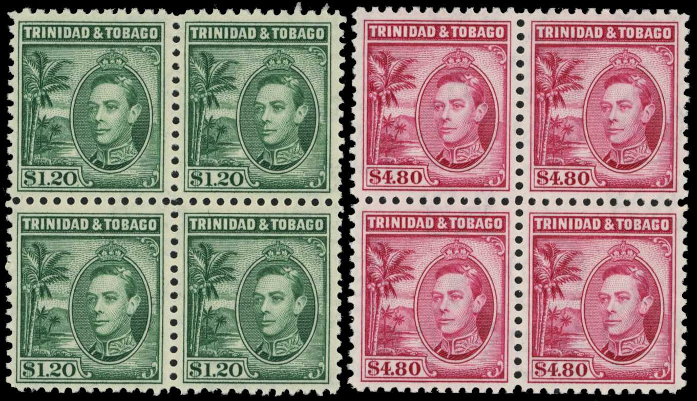1940 $1.20 and $4.80 KGVI issues in...
