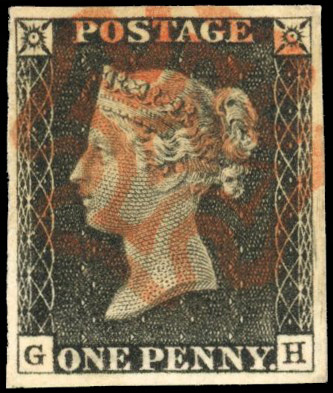 GB 1840 1d black Plate 3, very fine used, SG 2
