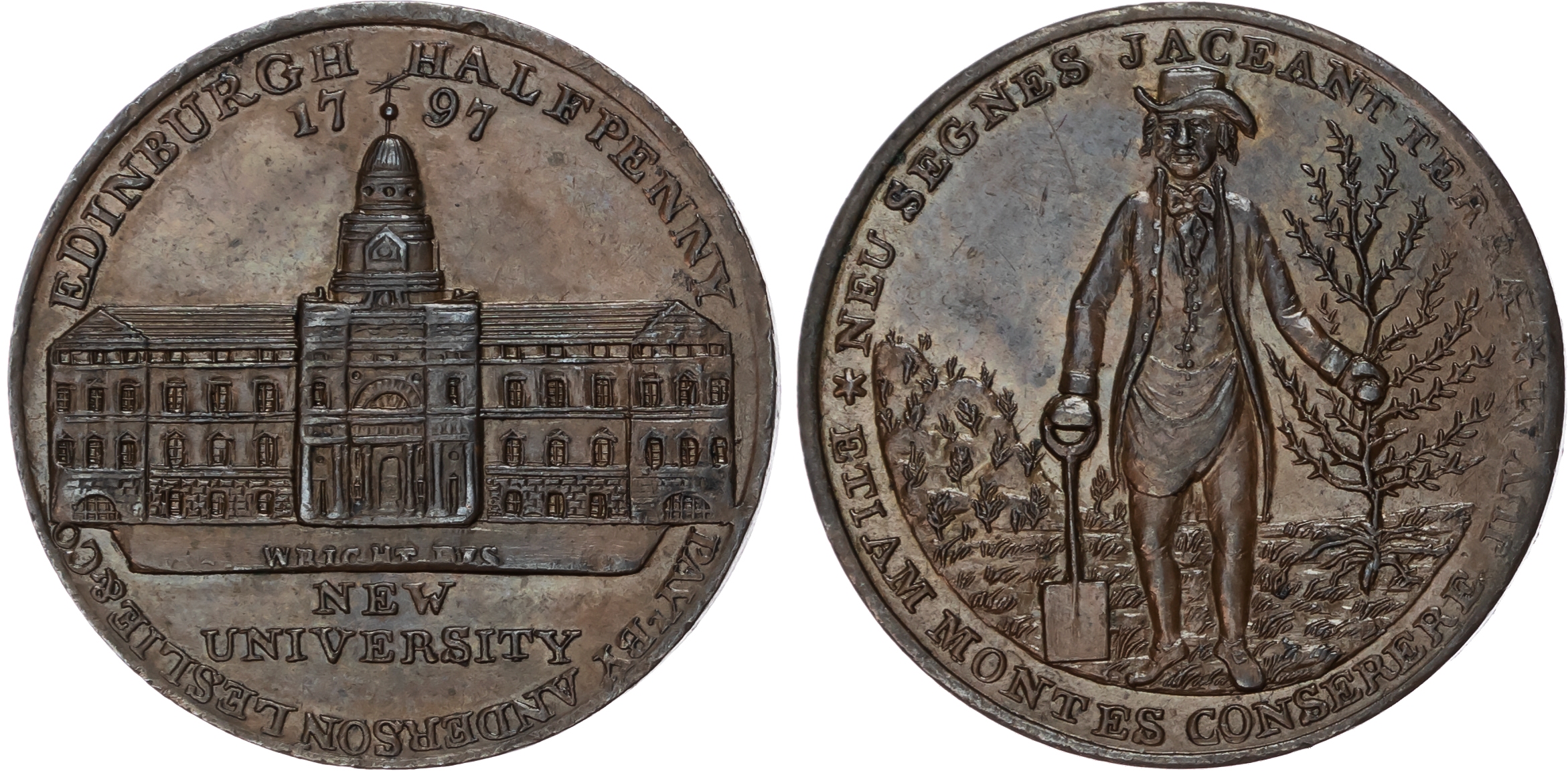 Loth. Edinburgh , Anderson, Leslie & Co. (nurserymen and seedsmen), Wright’s ‘bronzed proof’ Halfpenny 1797, v…