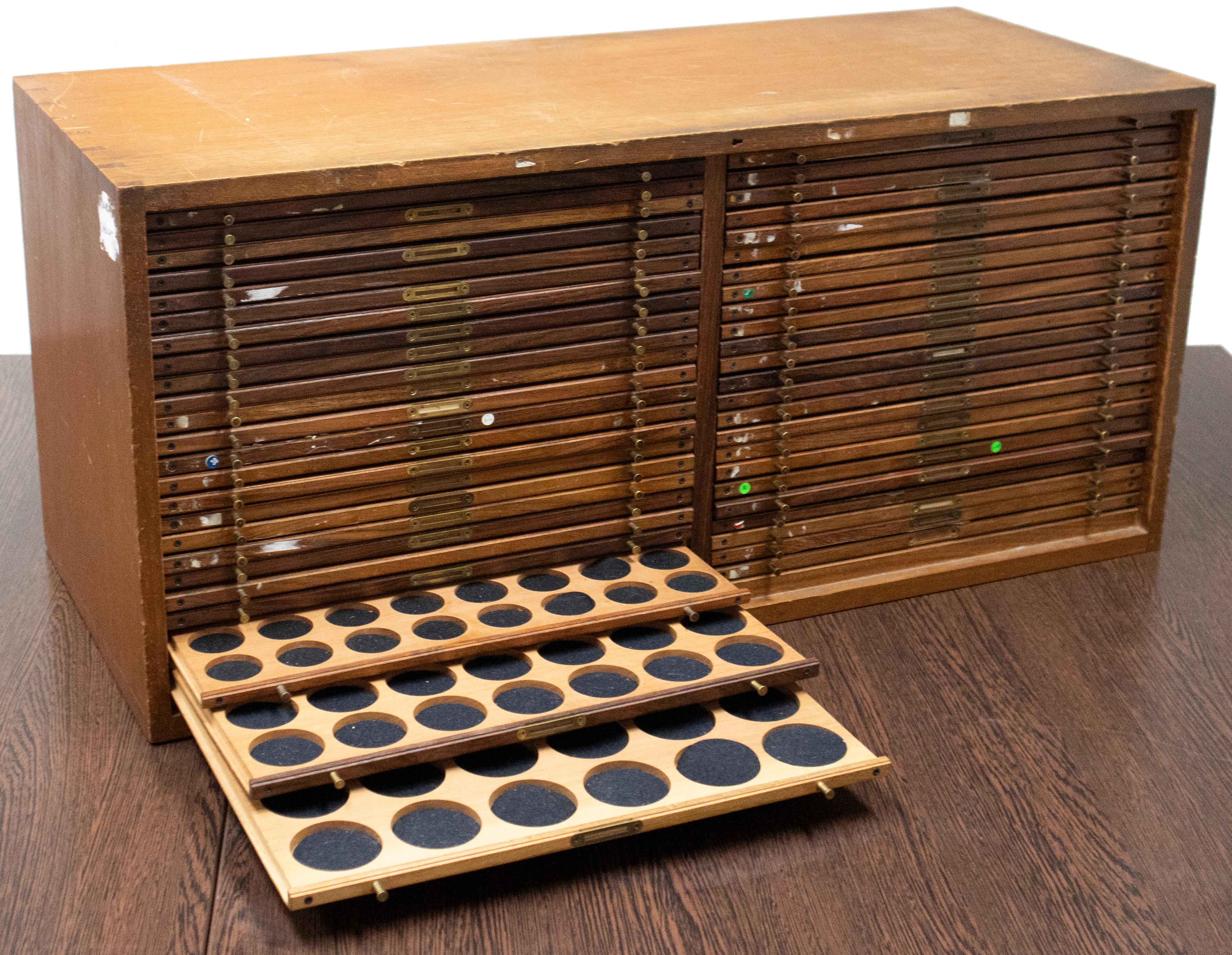 A mahogany, large ‘double-fronted’ coin cabinet by Swann
