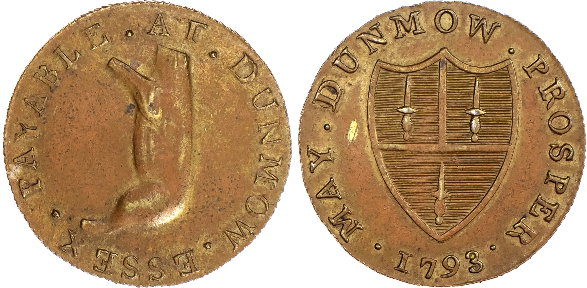 Dunmow, Spence’s Halfpenny 1793, Knyvet...