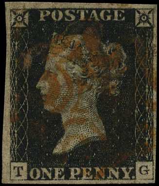 1840 1d black, Plate 1a (TG), good to...