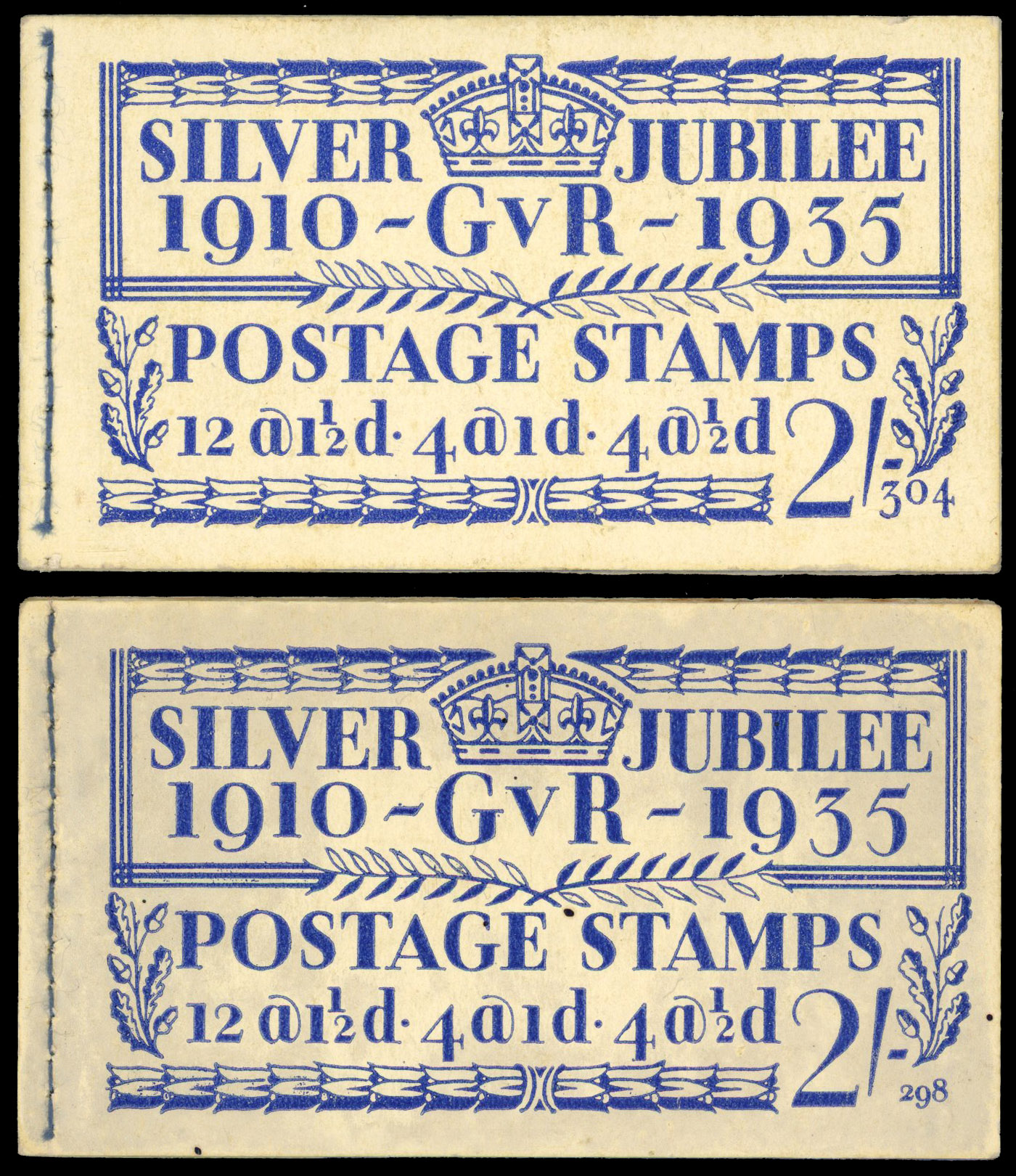 1935 2s Booklet (Edition No. 298 & 304). Two fine examples 