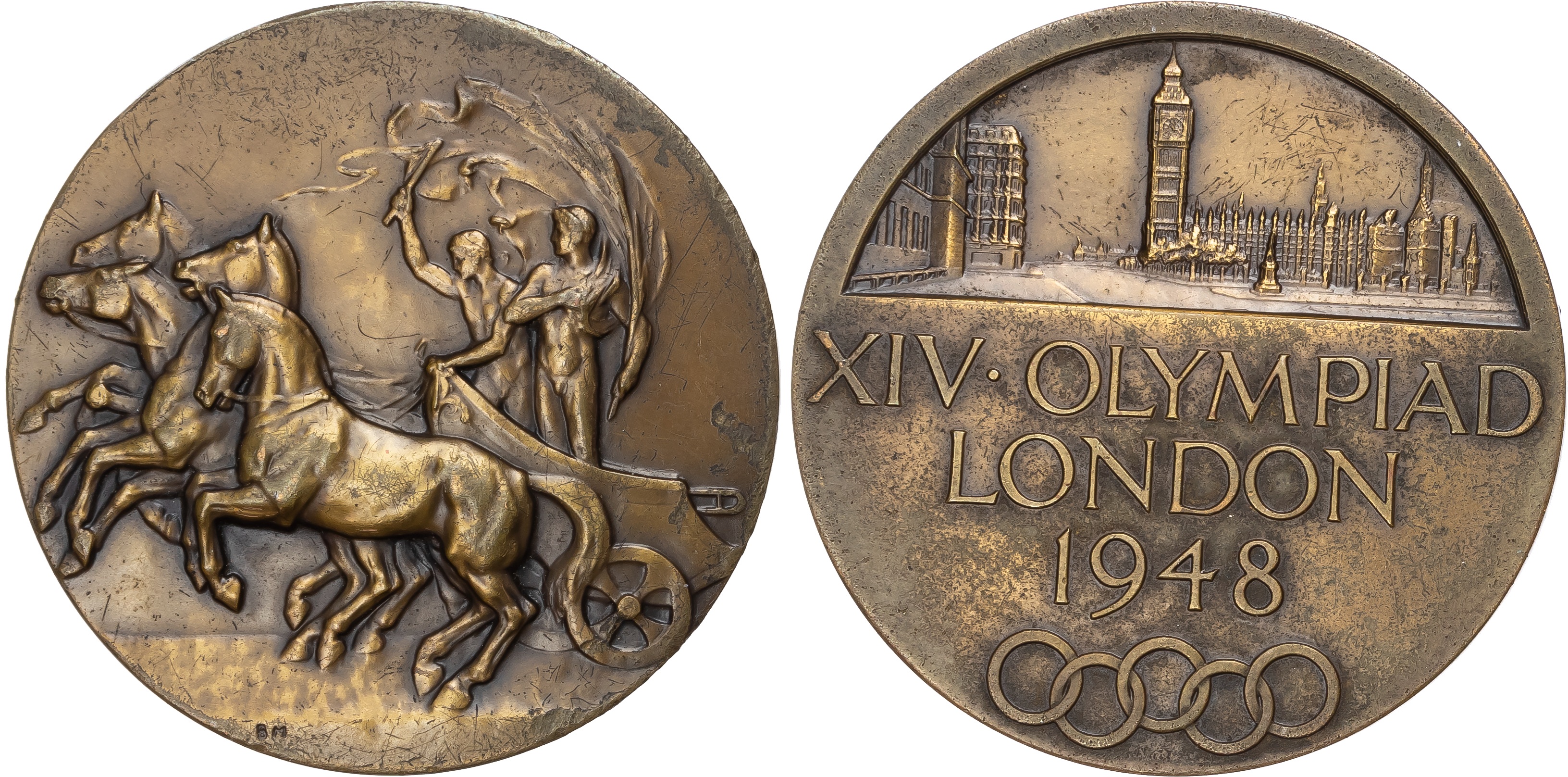 London, Olympics Participants Bronze Medal, 1948. (51mm/62.36gm).