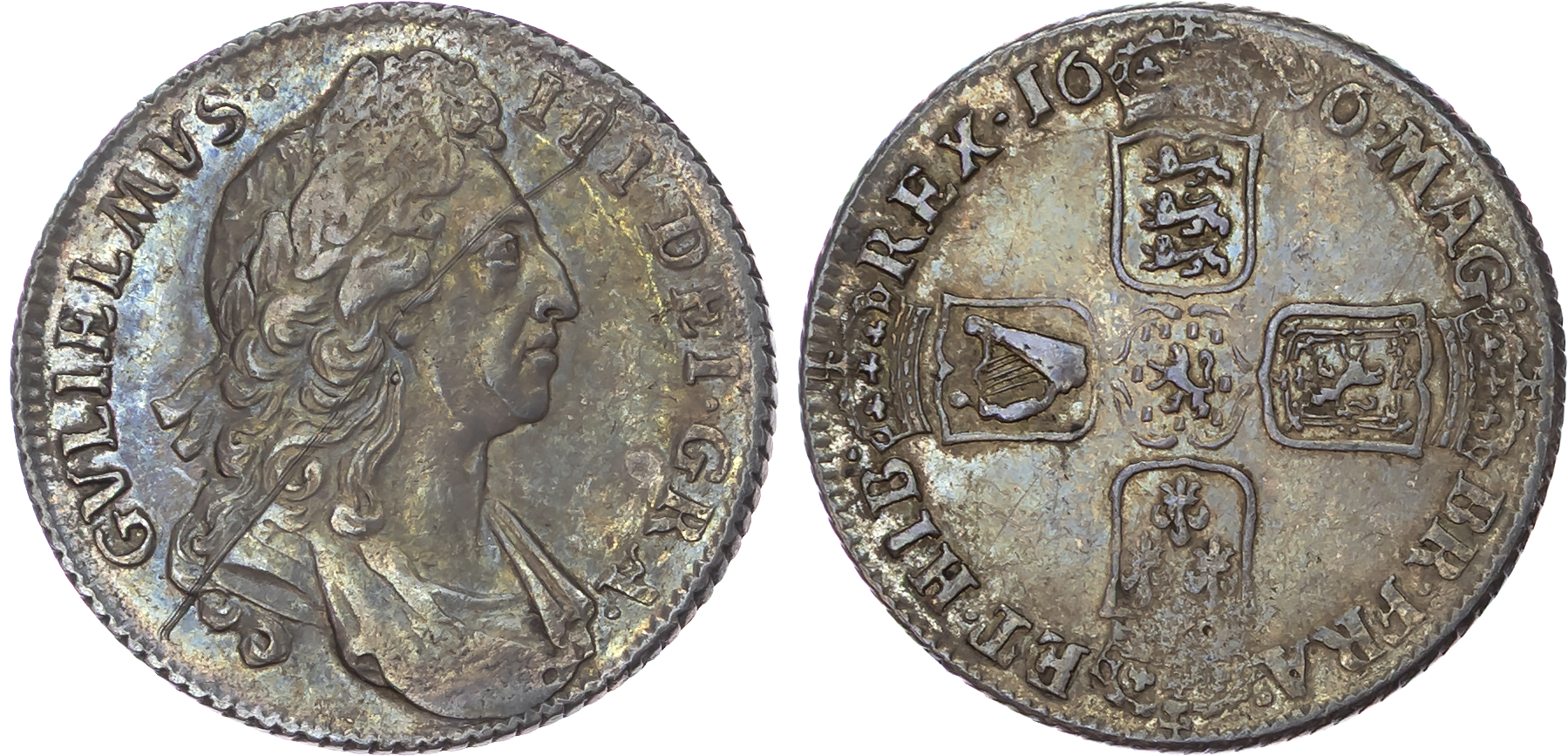 William III (1694-1702), AR Shilling, 1696.