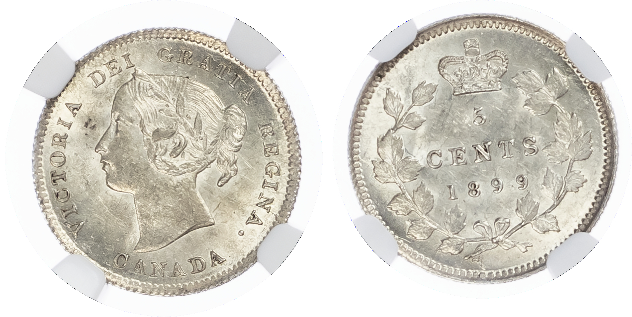 Canada, British Colonial. Victoria AR 5 Cents. 1899. 