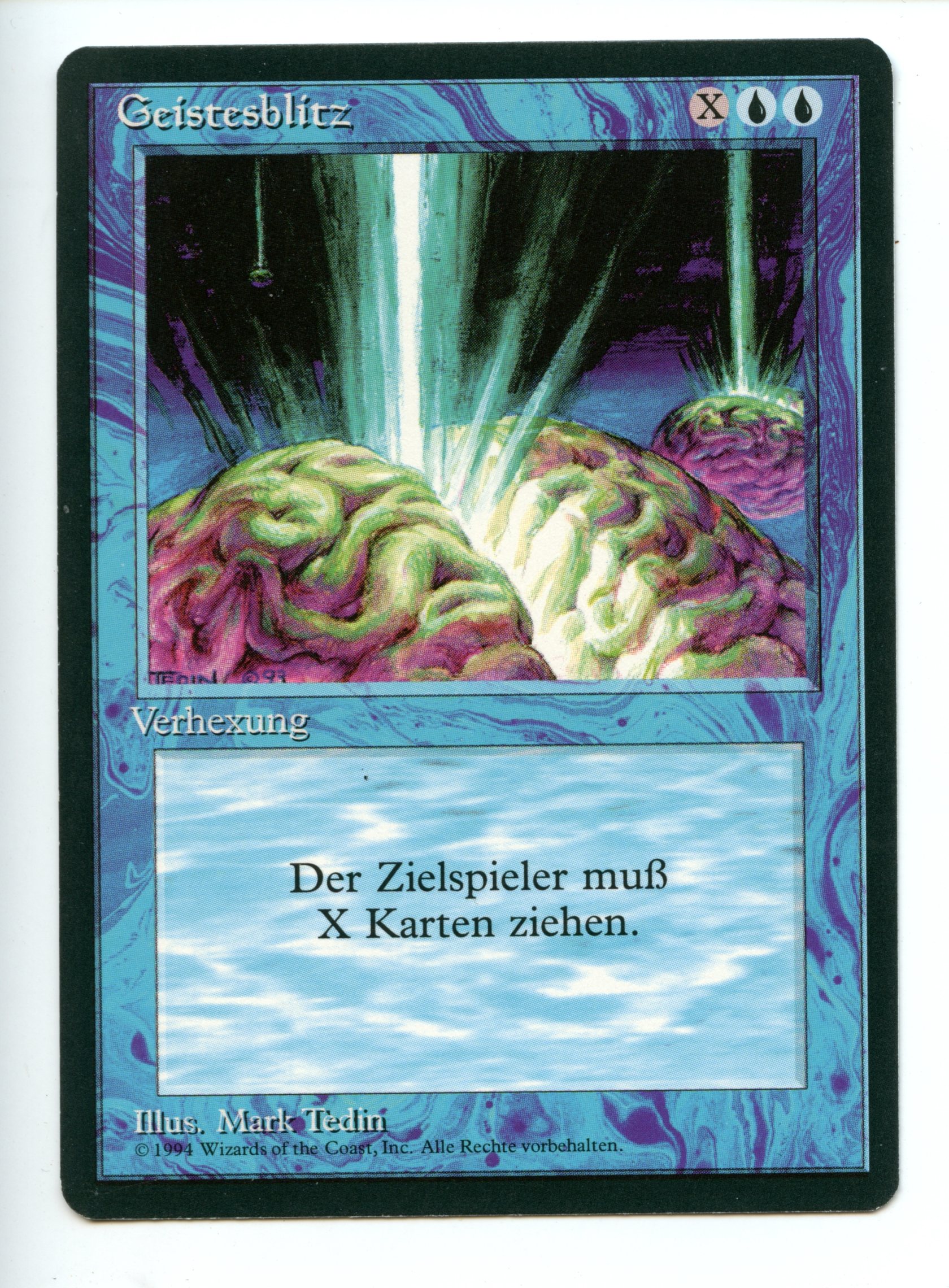 Magic the Gathering - Braingeyser German Language  - Foreign Black Boardered - Near Mint