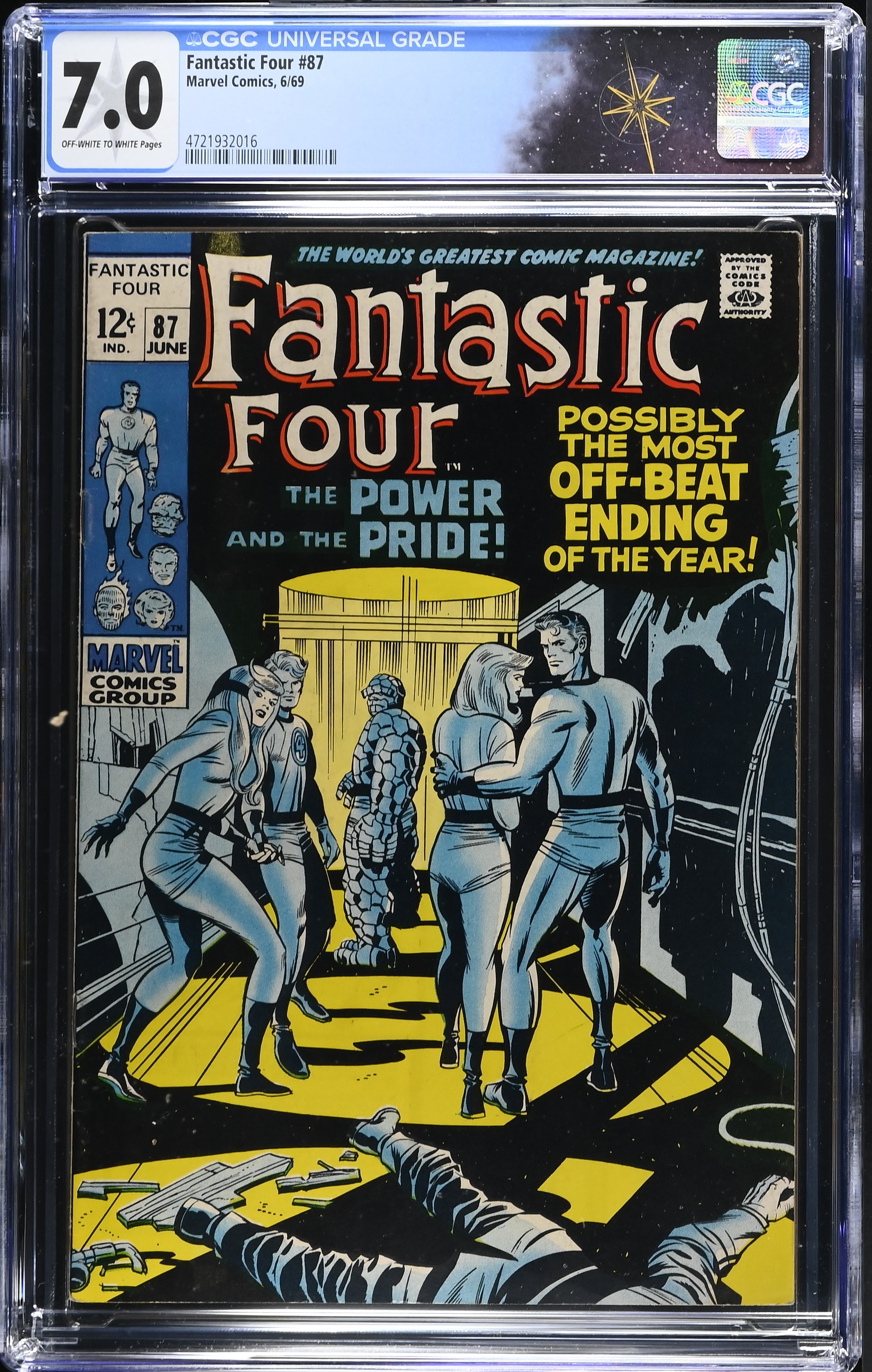 Fantastic Four #87 CGC 7.0 "The Power and the Pride!" (Marvel Comics, 1969) Off-White to White Pages