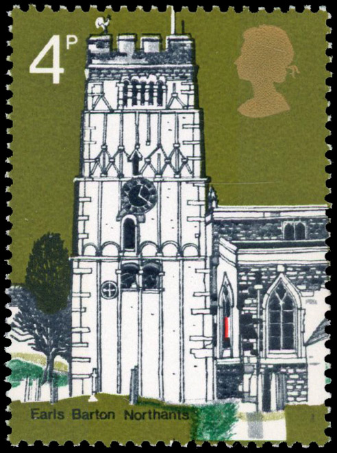 GB: 1972 4p Village Churches violet-blue omitted fine unmounted o.g. 905b 