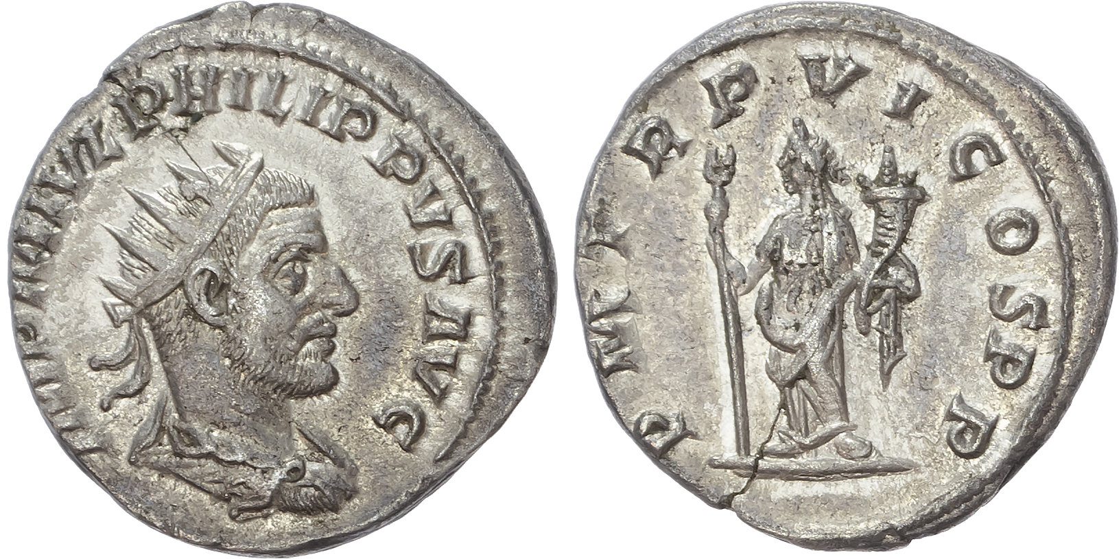 Philip I (AD 244-249) AR Antoninianus, Antioch, AD 249, 4.47g. 
