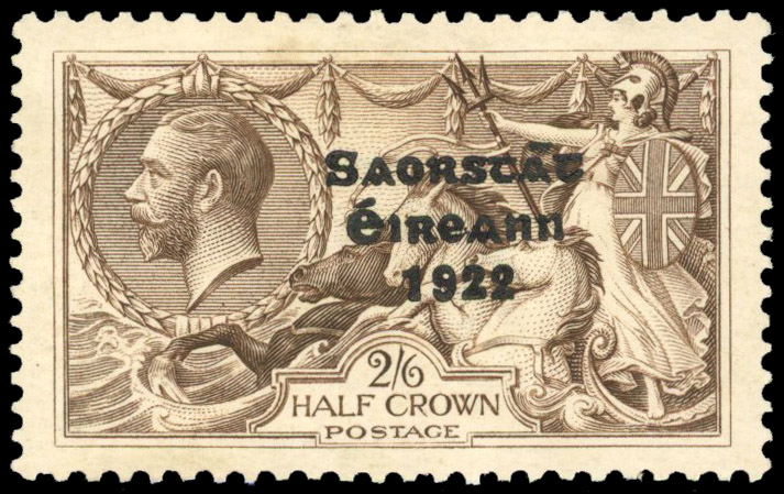 Ireland 1925-28 2s6d type 5 opt Flat accent on a
