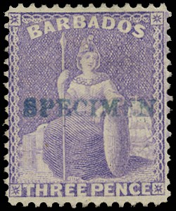 1875-80 3d mauve-lilac, perf 14, H/S ‘SPECIMEN‘ in...