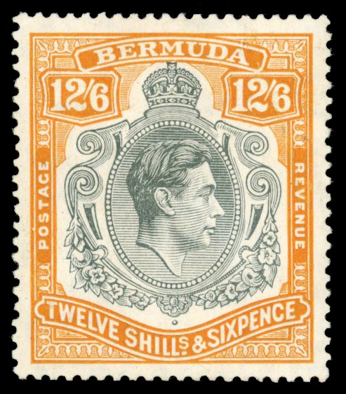 Bermuda SG 120 1937 12s6d with FF#25 mint