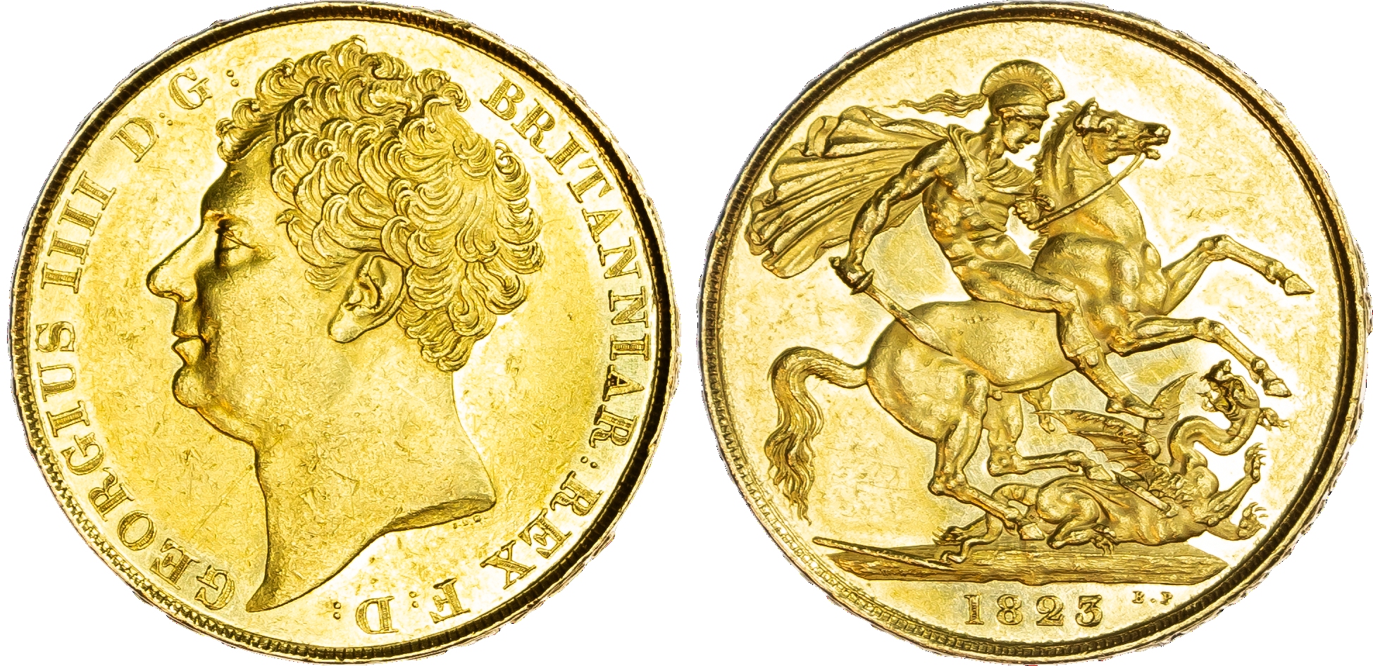 George IV (1820‑1830), Two Pounds, 1823, laureate head left