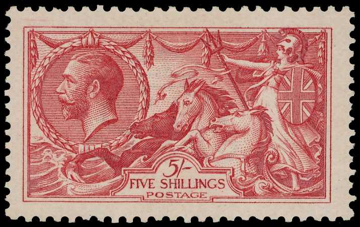 1913-8 Waterlow 5/- pale rose-carmine,...