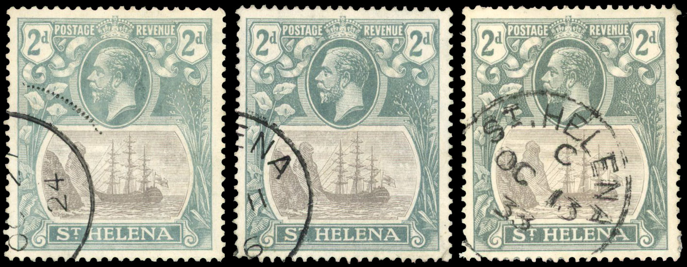 St Helena SG 100a-c used