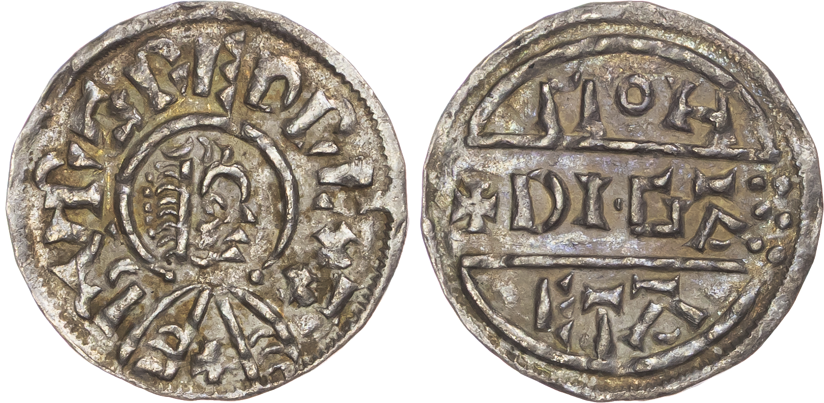 Kings of Mercia, Burgred (852-874), AR Penny, Lunette Type A, Diga as moneyer.