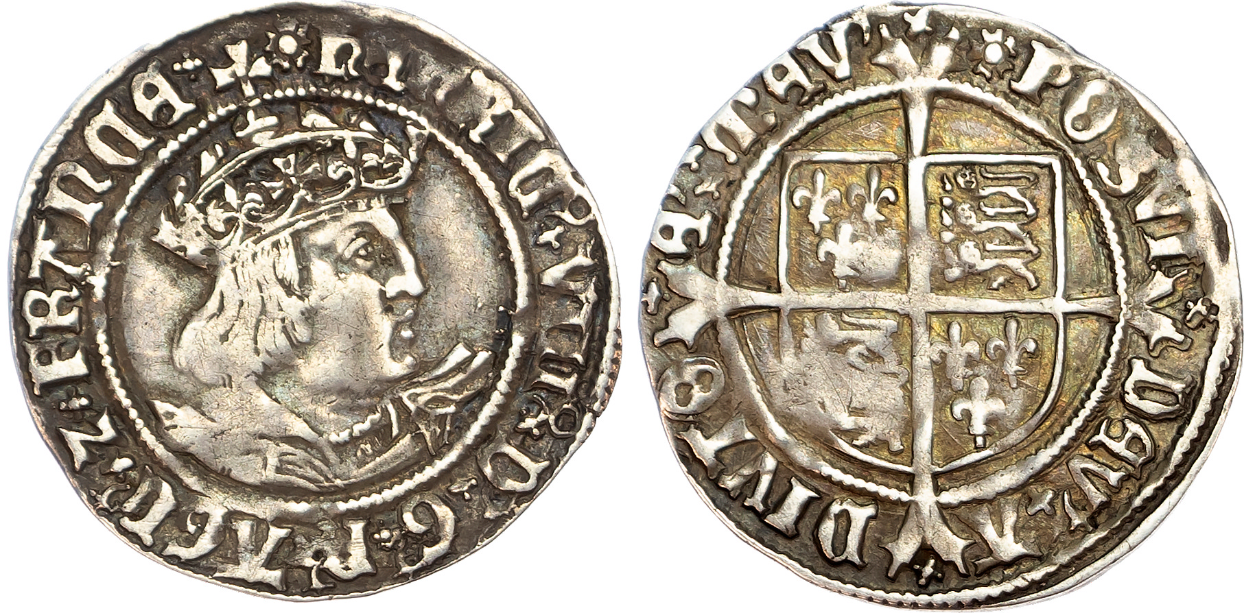 Henry VIII (1509-1547) Groat, second coinage, London mint, mintmark rose.