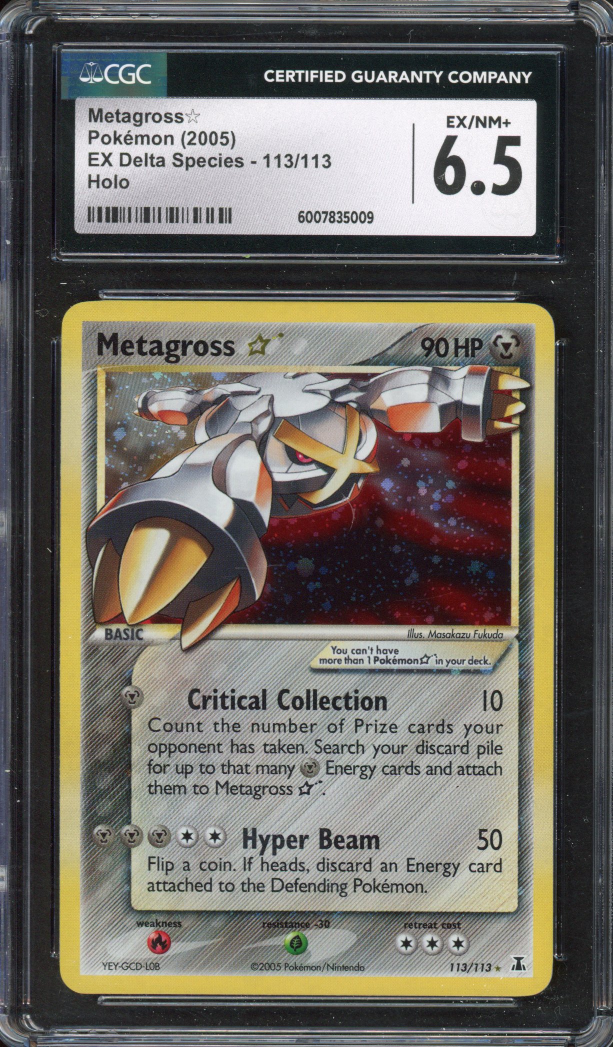 CGC 6.5 Metagross ☆ Gold Star - EX Delta Species 2005 - 113/113