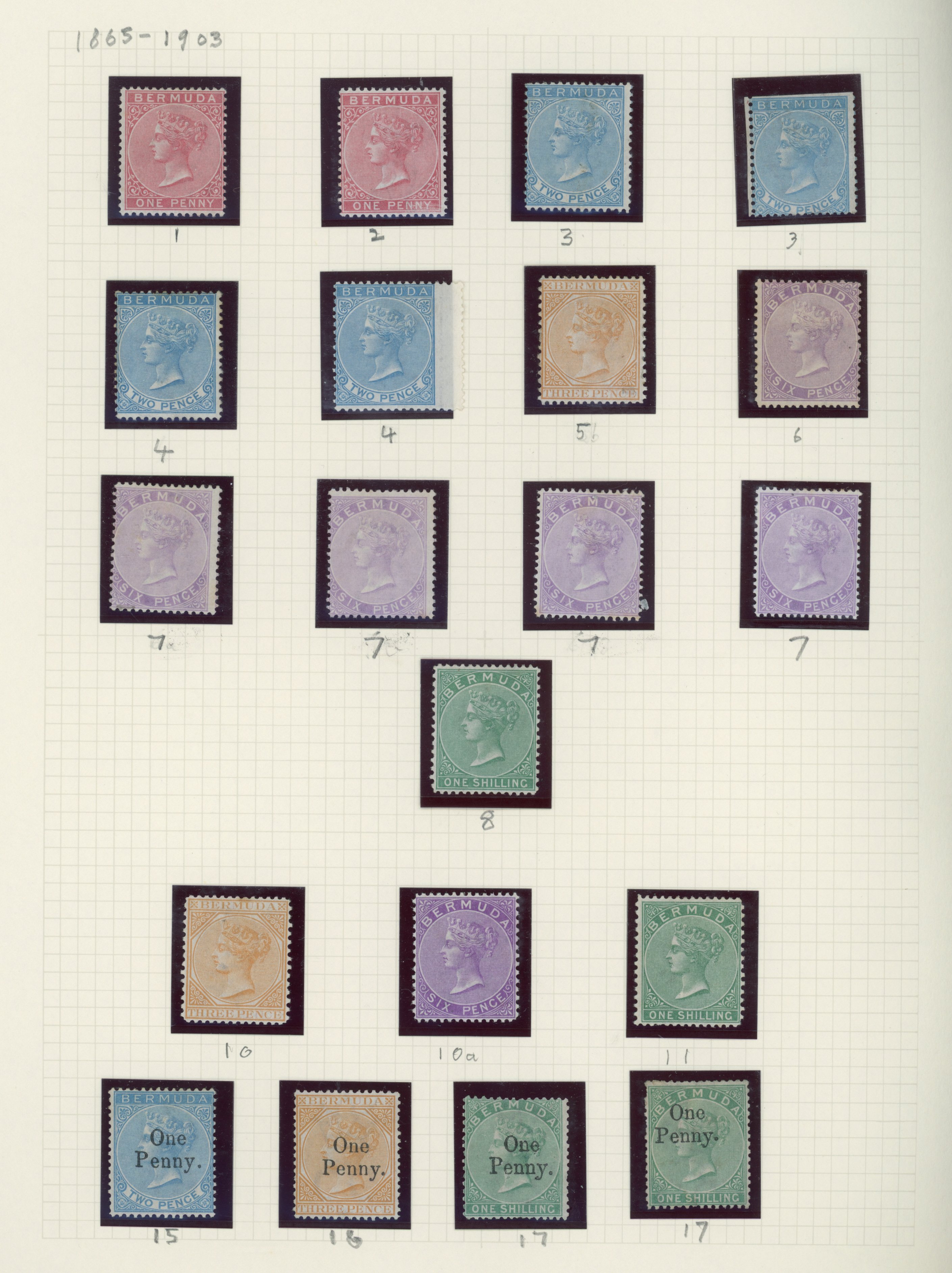 Bermuda 1865-1925 mint collection